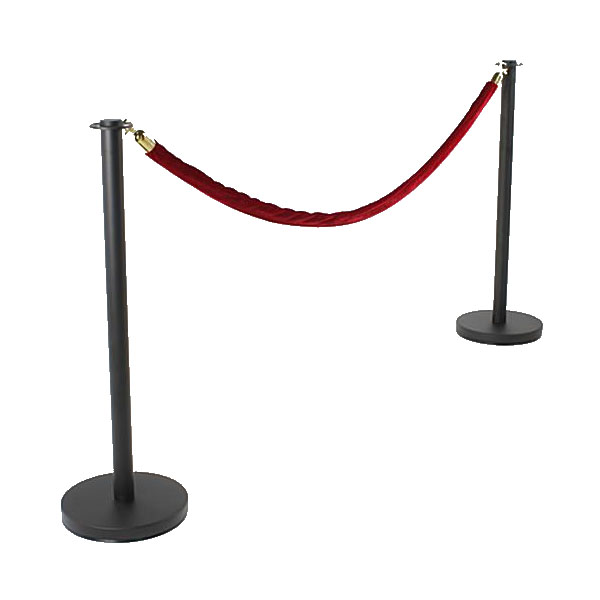 Black-Stanchion-with-Burgandy-Rope1